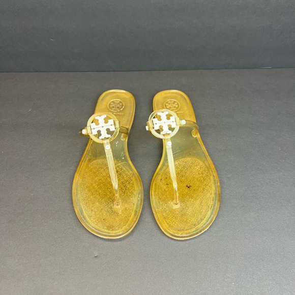 Tory Burch Mini Miller Jelly Sandals Citrus Yellow Women's Size 8 - Picture 10 of 11